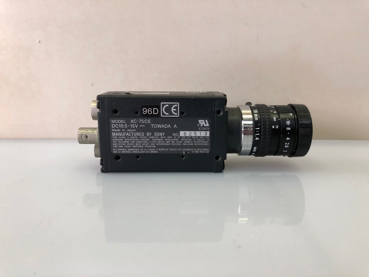 SONY XC-75CE Video CCD Camera Module with Cosmicar 16mm f/1.4 Lens
