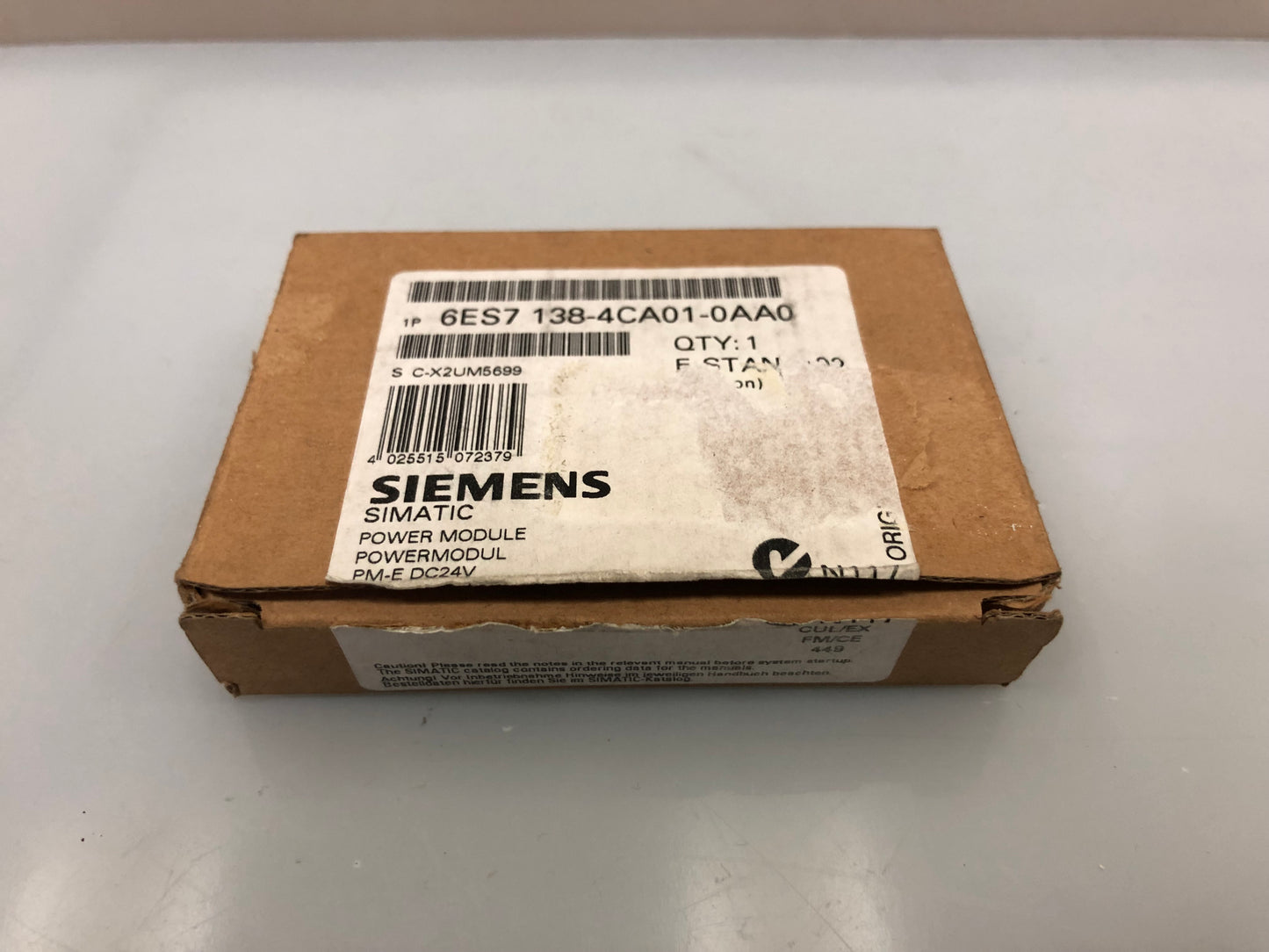 Siemens 6ES7 138-4CA01-0AA0 Power Module – ET 200S