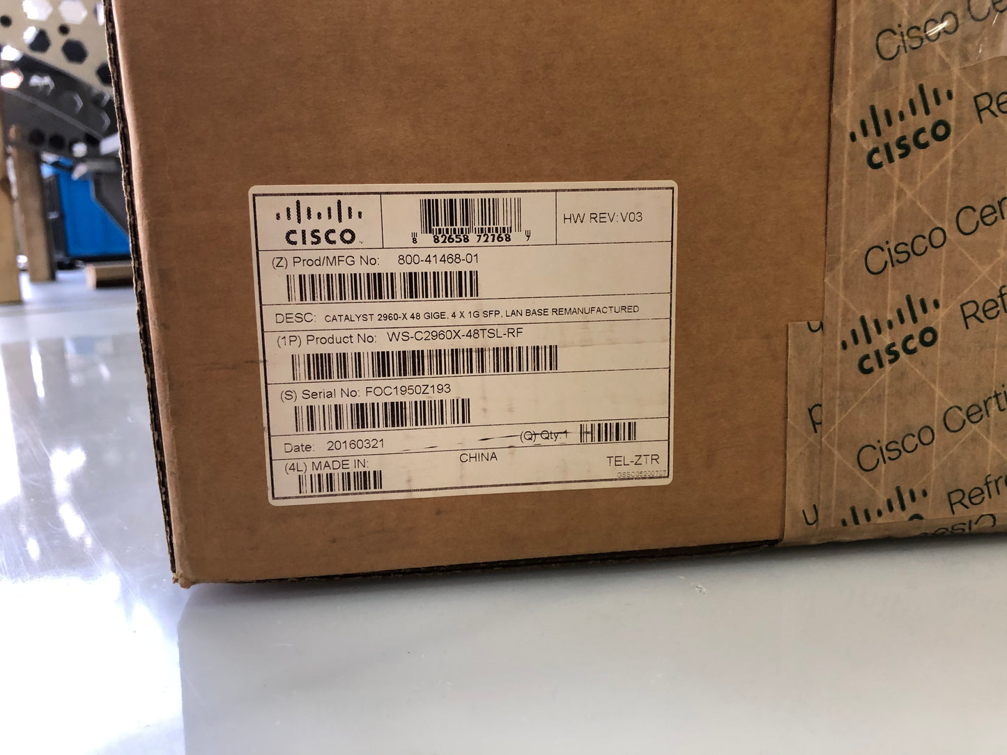 CISCO WS-C2960X-48TS-L Catalyst 2960-X 48GigE, 4x1G SFP, LAN Base
