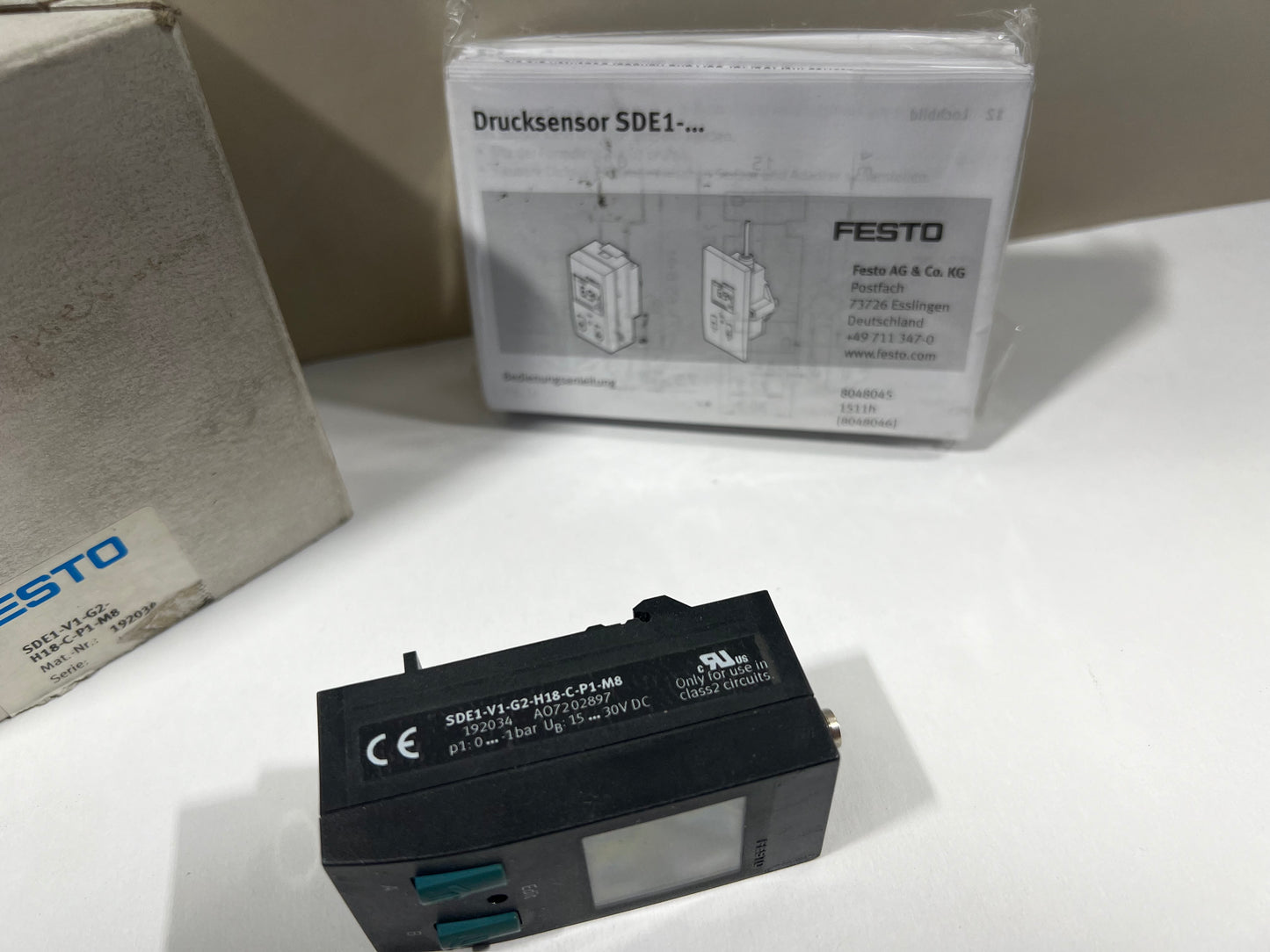 Festo SDE1-V1-G2-H18-C-P1-M8 – 192034 – Pressure Switch – New