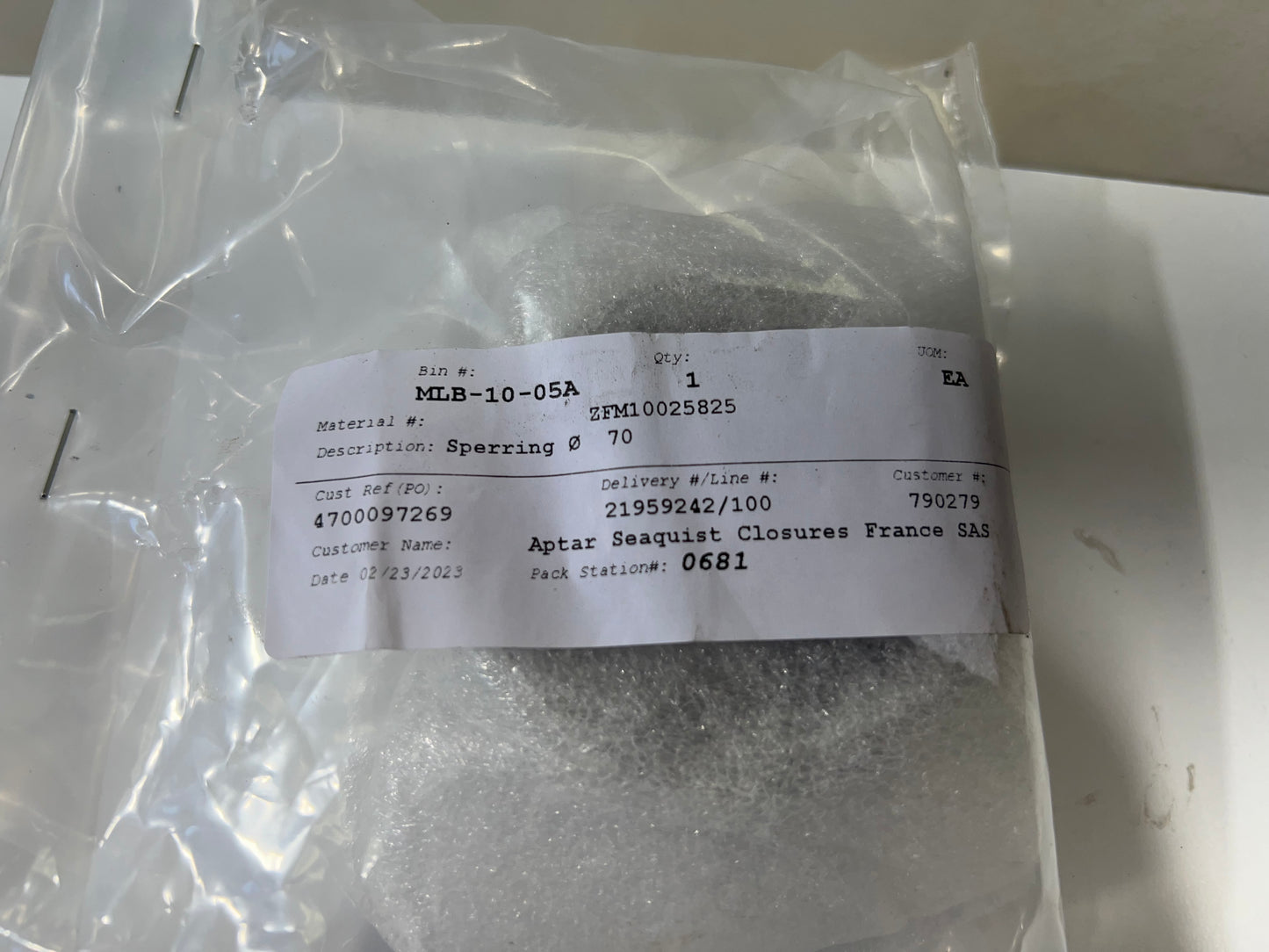 Sperring 070 for Schneckenspitze – NEW for Injection Molding Machine