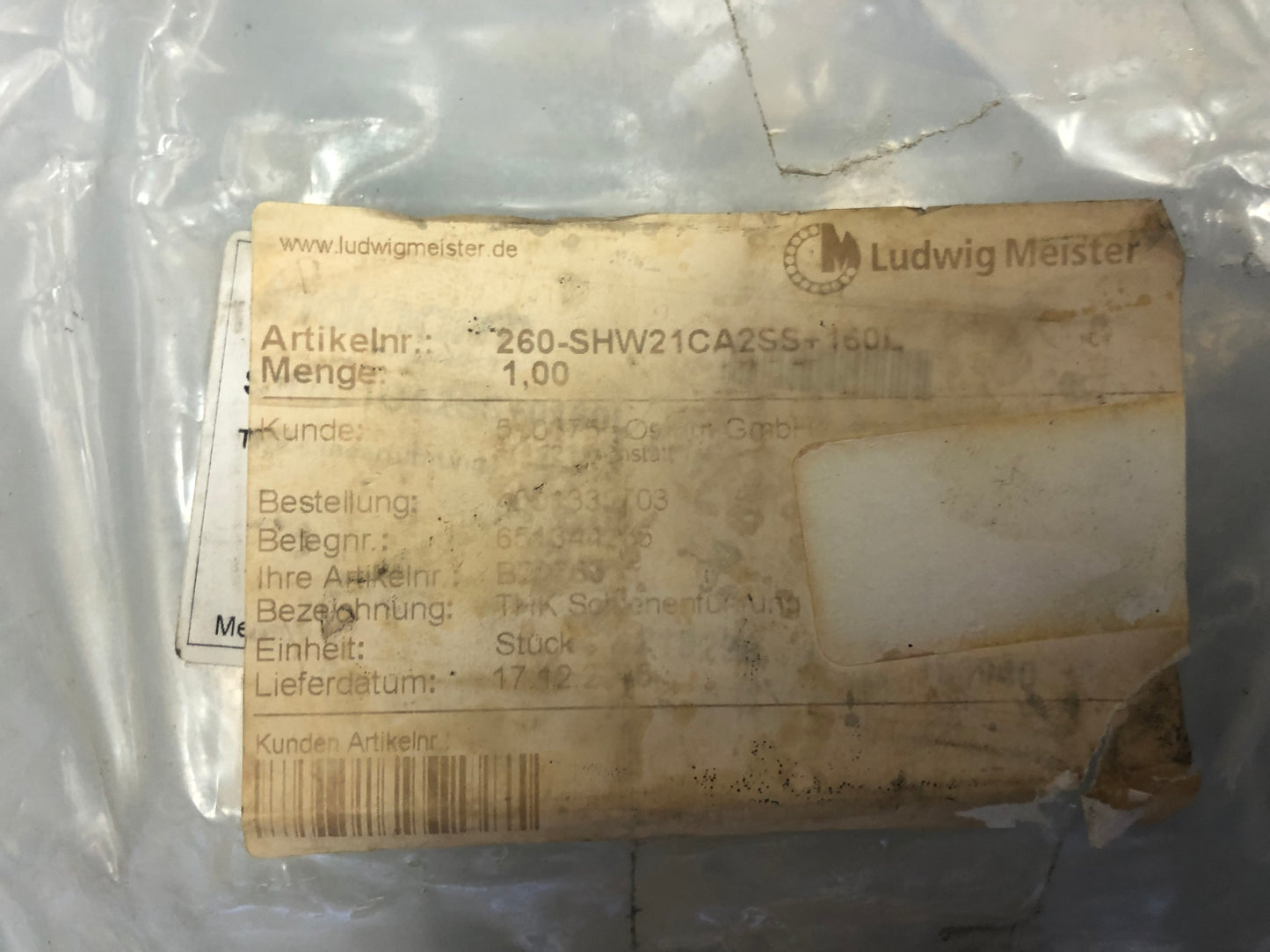 NEW THK SHW21CA2SS+160L Linear Guide – 2 Blocks on 160mm Rail