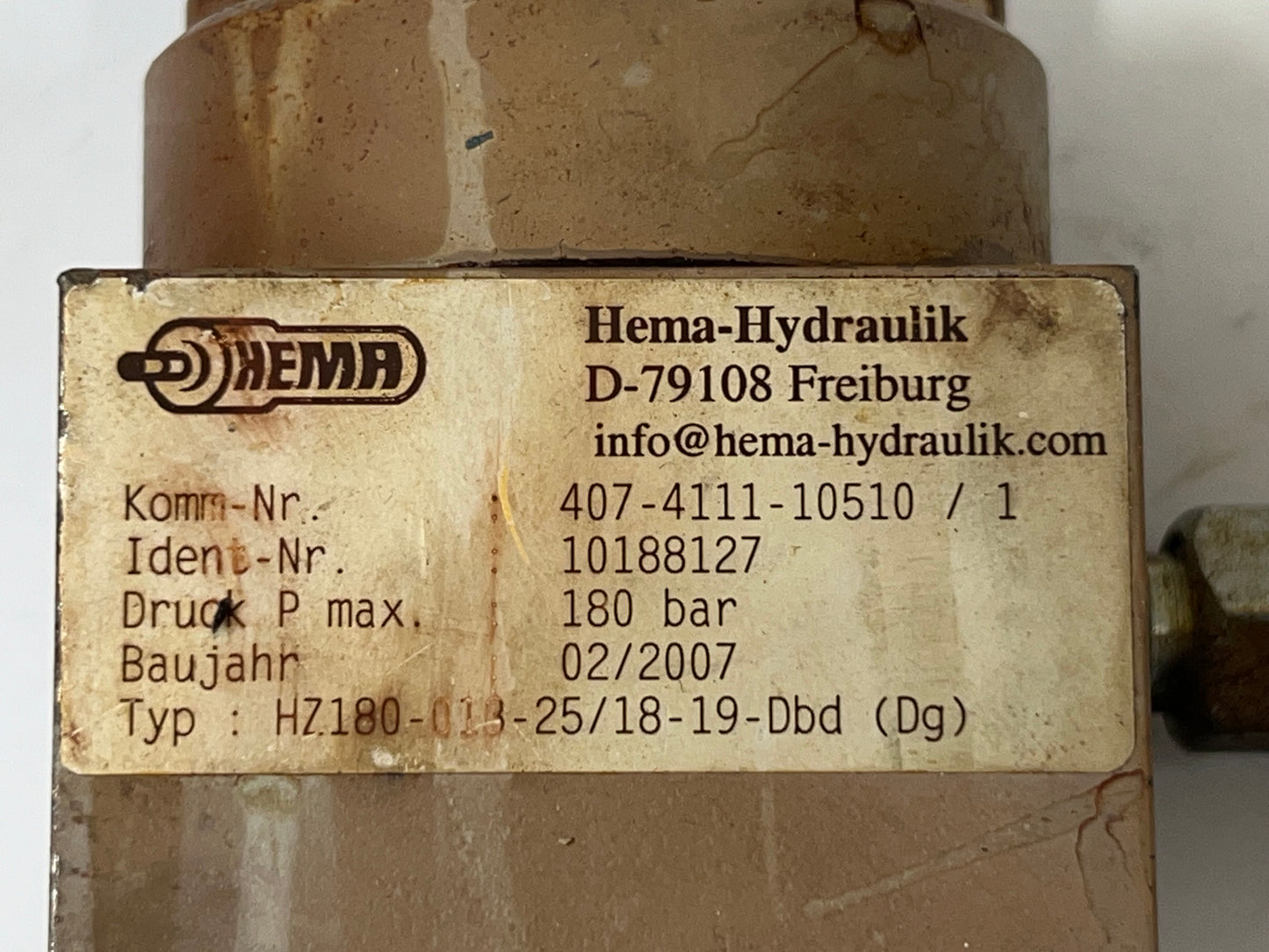 Hema-Hydraulik HZ180-013-25/18-19-DBG Hydraulic Cylinder – 180 Bar