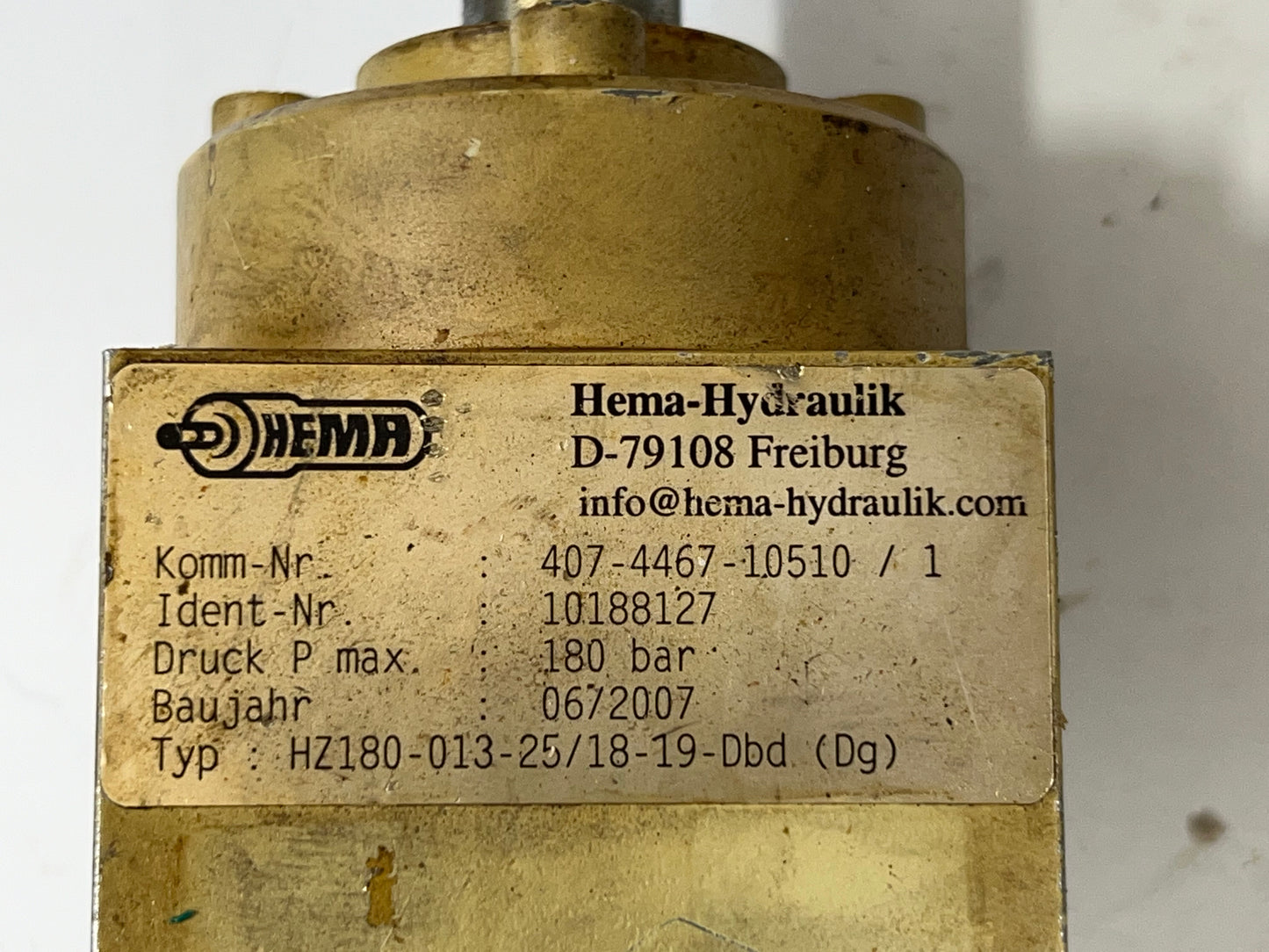 Hema-Hydraulik HZ180-013-25/18-19-DBG Hydraulic Cylinder – 180 Bar