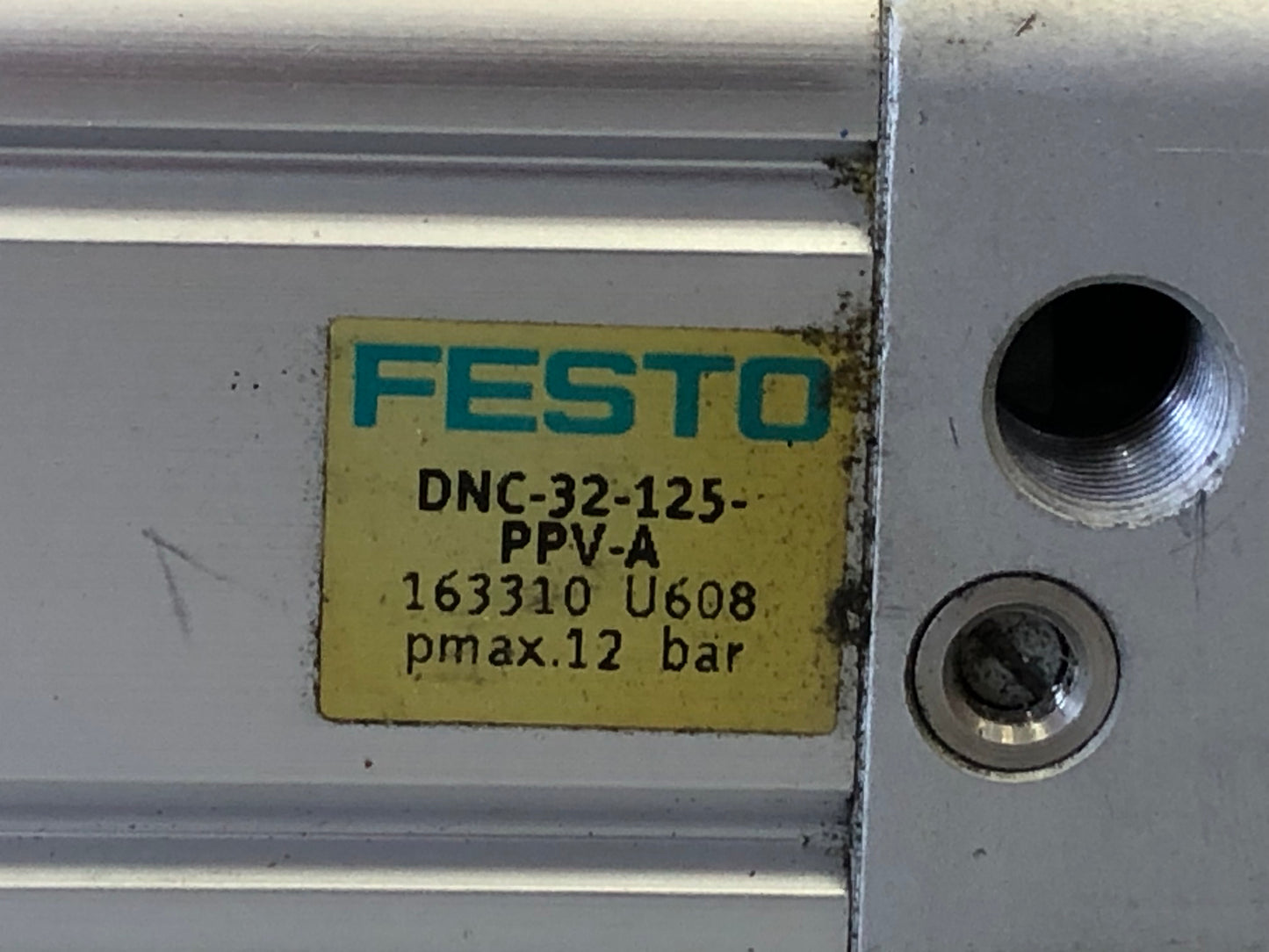 FESTO DNC‑32‑125‑PPV‑A ISO Cylinder – 32 mm Bore, 125 mm Stroke (P/N 163310)