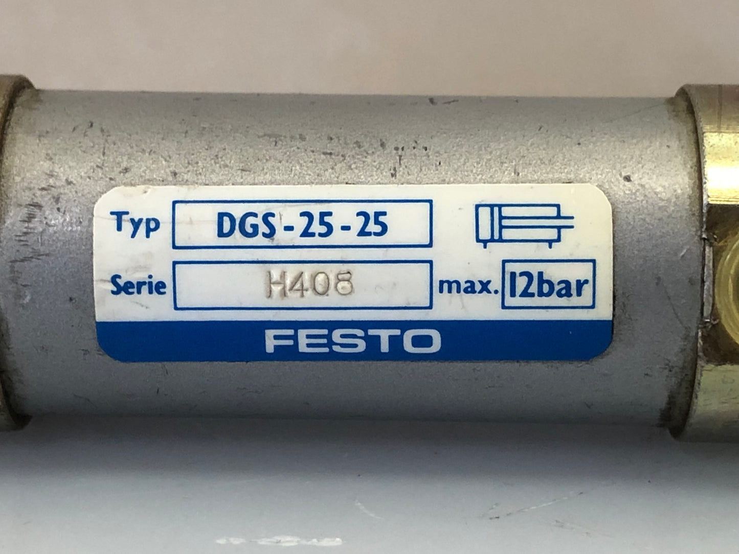 Festo DGS-25-25 H408 Pneumatic Cylinder 25mm Bore 25mm Stroke Double Acting
