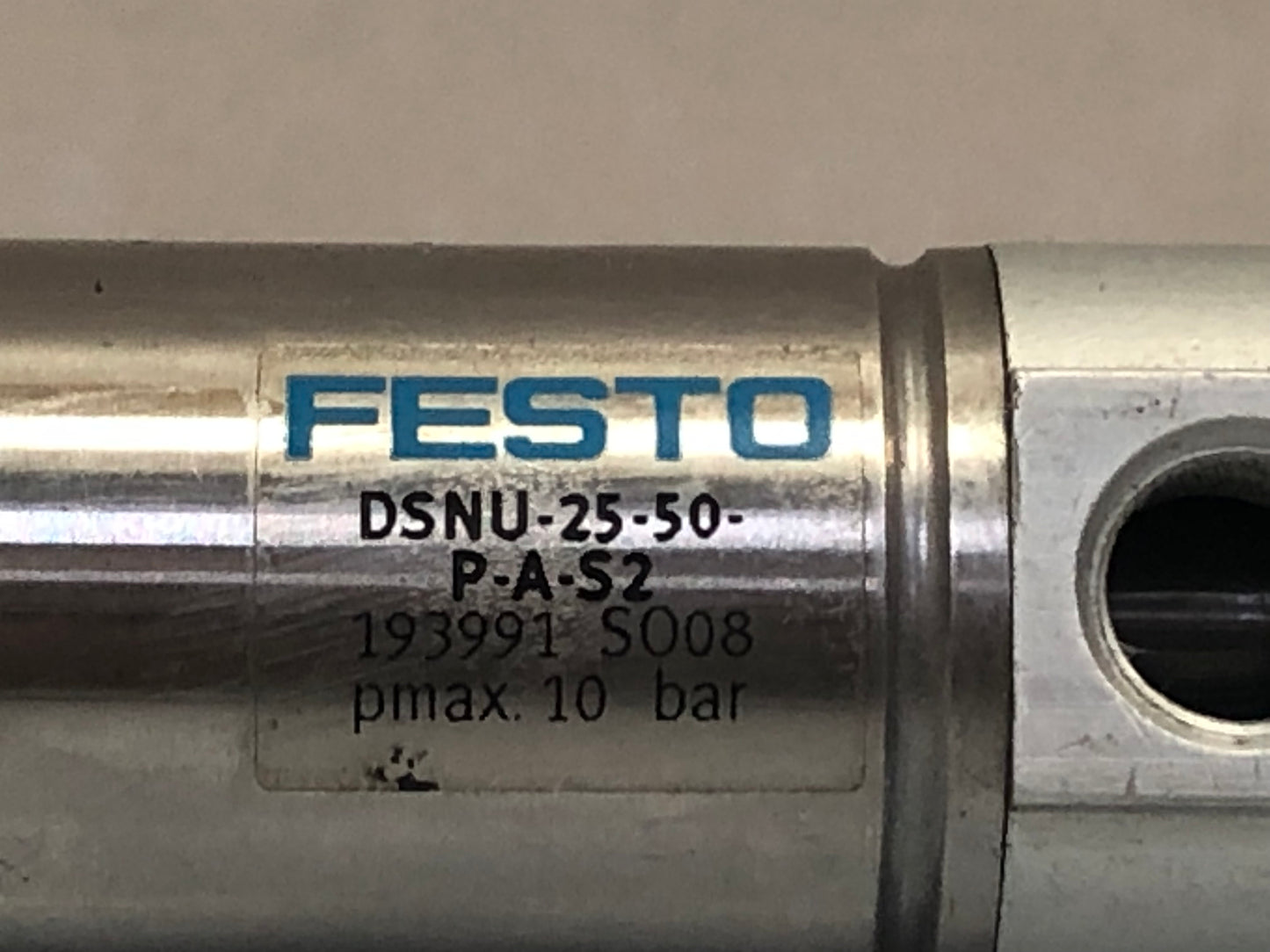 Festo DSNU-25-50-P-A-S2 Pneumatic Cylinder 25mm Bore 50mm Stroke 10 Bar – 193991
