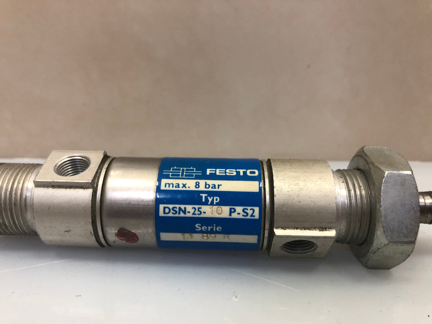 1x FESTO DSN-25-10-P-S2 Pneumatic Cylinder 25mm Bore 10mm Stroke 11 89R