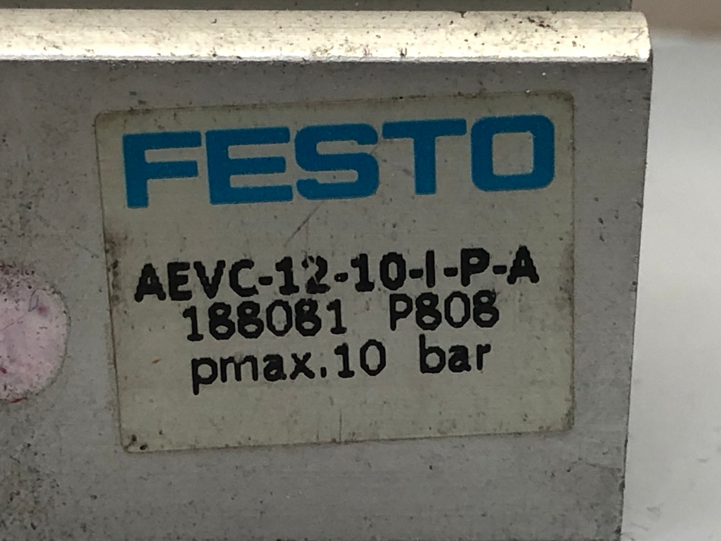 1x FESTO AEVC-12-10-I-P-A 188081 Compact Pneumatic Cylinder 12mm Bore 10mm Stroke