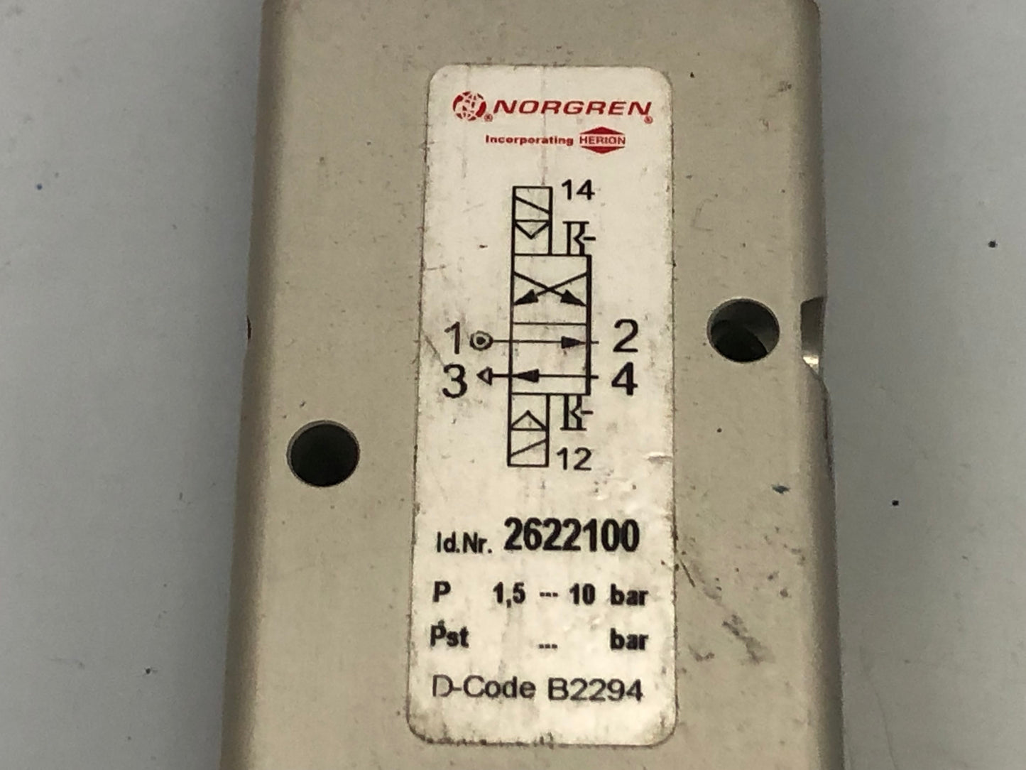 1x Norgren Herion 2622100 Solenoid Valve 24V DC 3/2-Way Pneumatic Valve