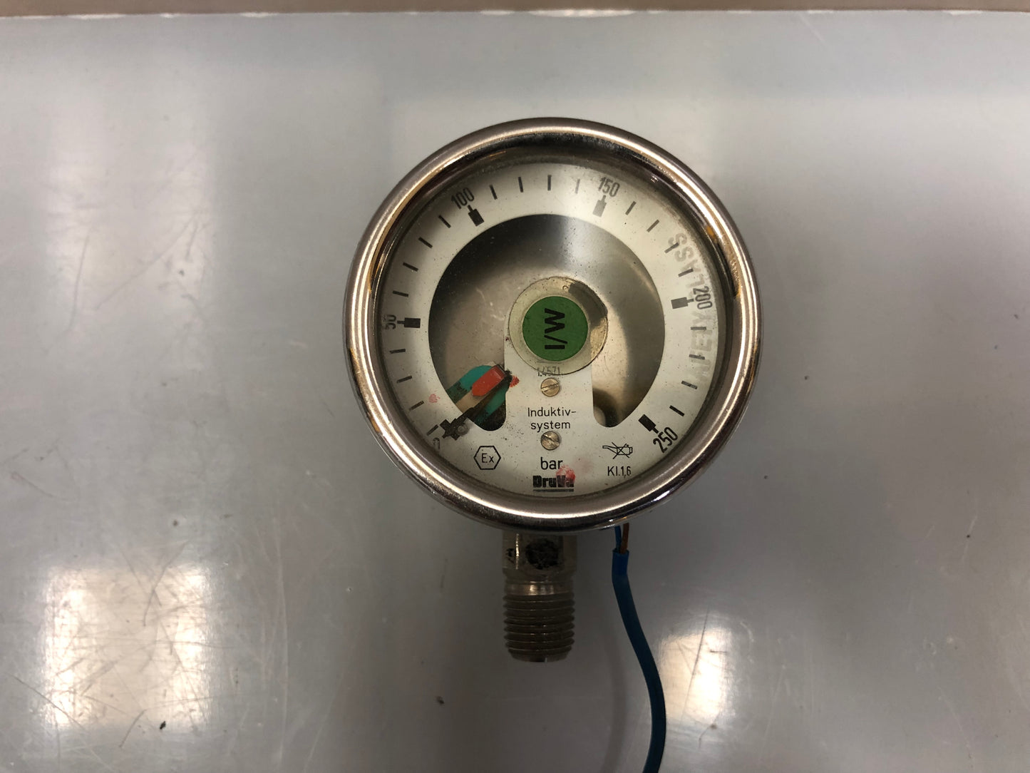 1x DruVa BE Indicating Pressure Switch WE 77/Ex 1 – 0–250 bar Inductive Sensor