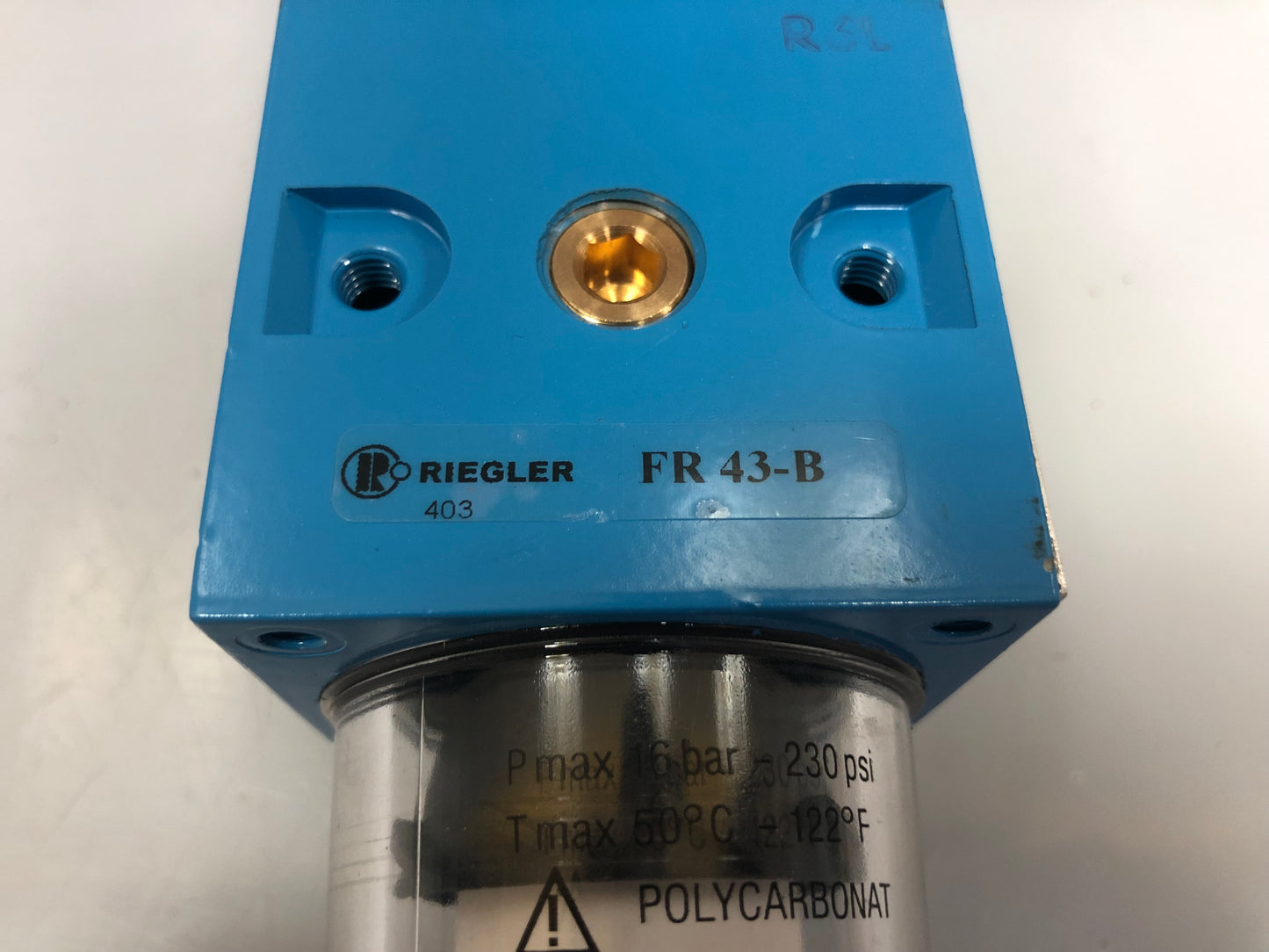 New Riegler FR 43-B Compressed Air Filter – G 1/2" Inlet, High-Performance Filtration