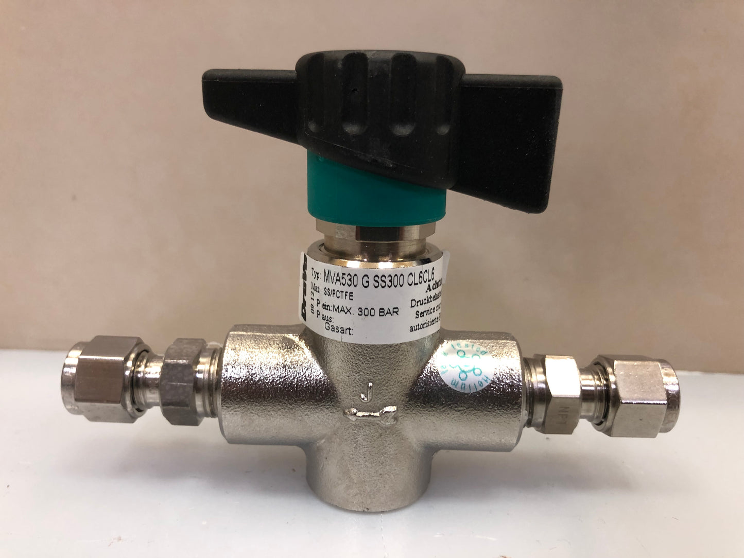 DruVa MVA530 G SS300 CL6CL6 High-Pressure Regulator – Max 300 Bar, Stainless Steel