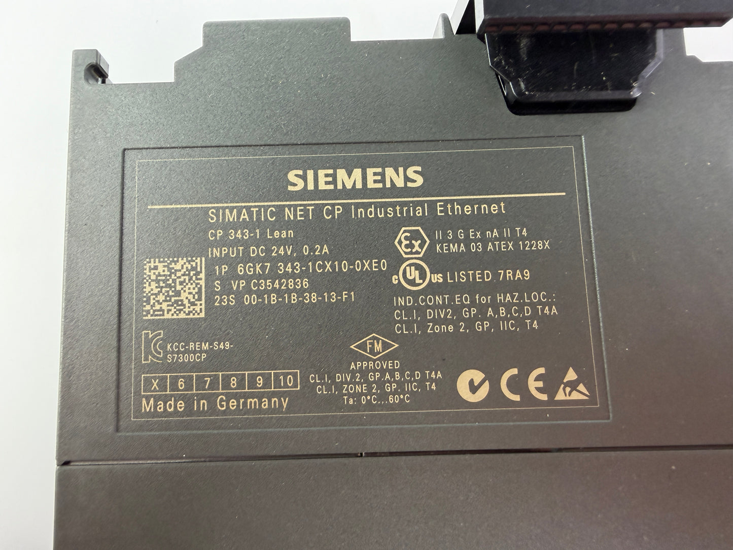 Siemens SIMATIC S7 6GK7 343-1CX10-0XE0 CP343-1 Advanced Ethernet Communication Module