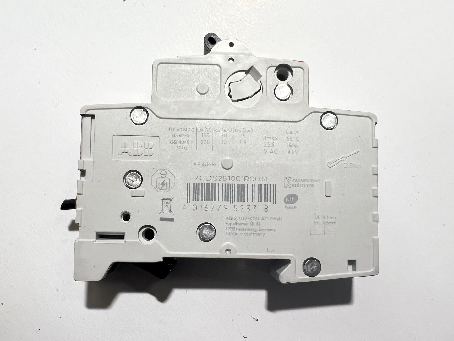 1x ABB Circuit Breaker S201-C1 2CDS251001R0014