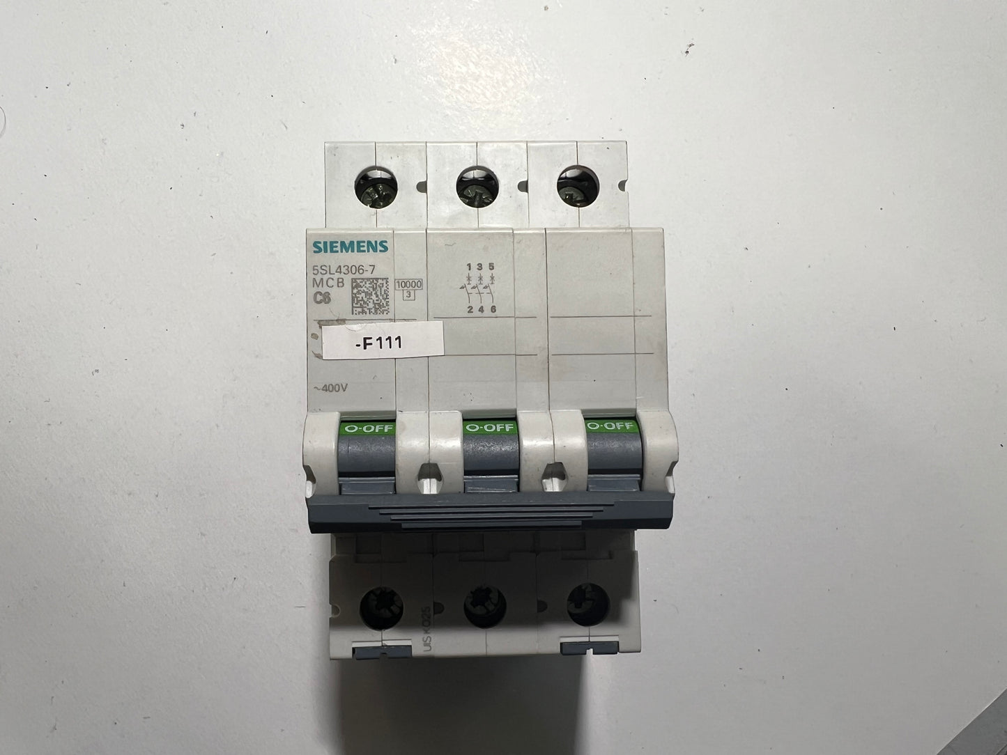 Siemens 5SL4306-7 Miniature Circuit Breaker MCB C6 230/400V 6kA 3-Pole