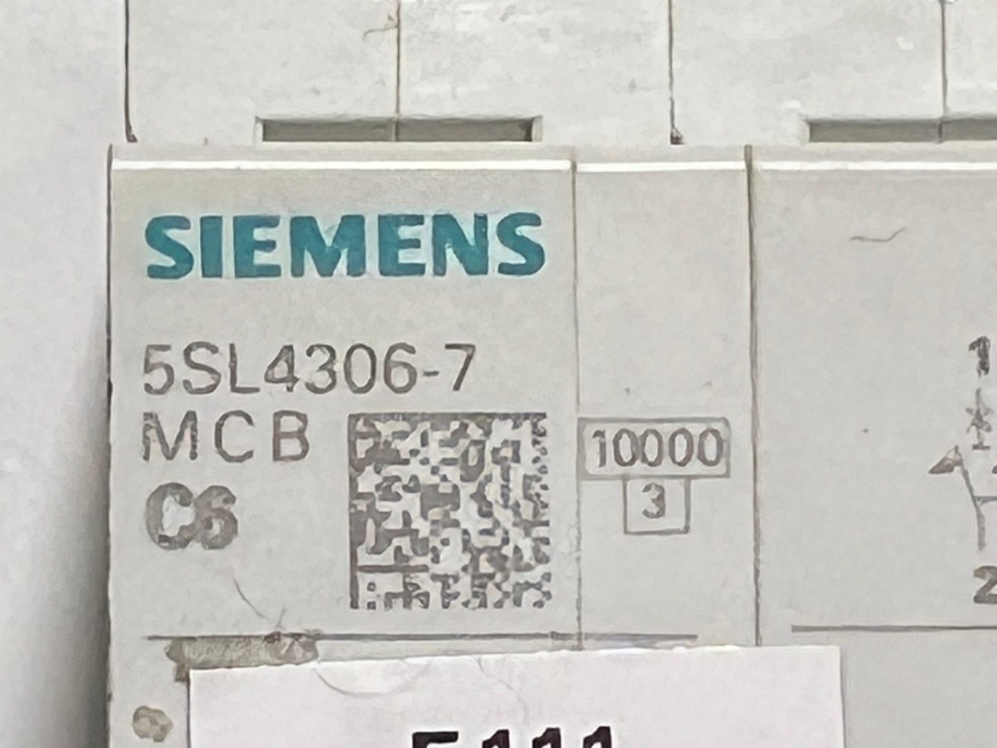Siemens 5SL4306-7 Miniature Circuit Breaker MCB C6 230/400V 6kA 3-Pole