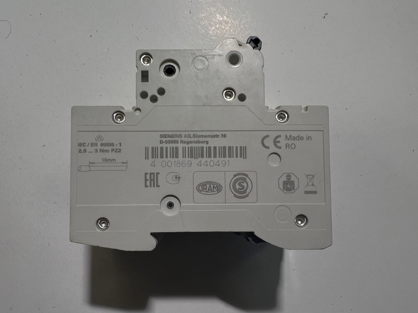 Siemens 5SL4306-7 Miniature Circuit Breaker MCB C6 230/400V 6kA 3-Pole