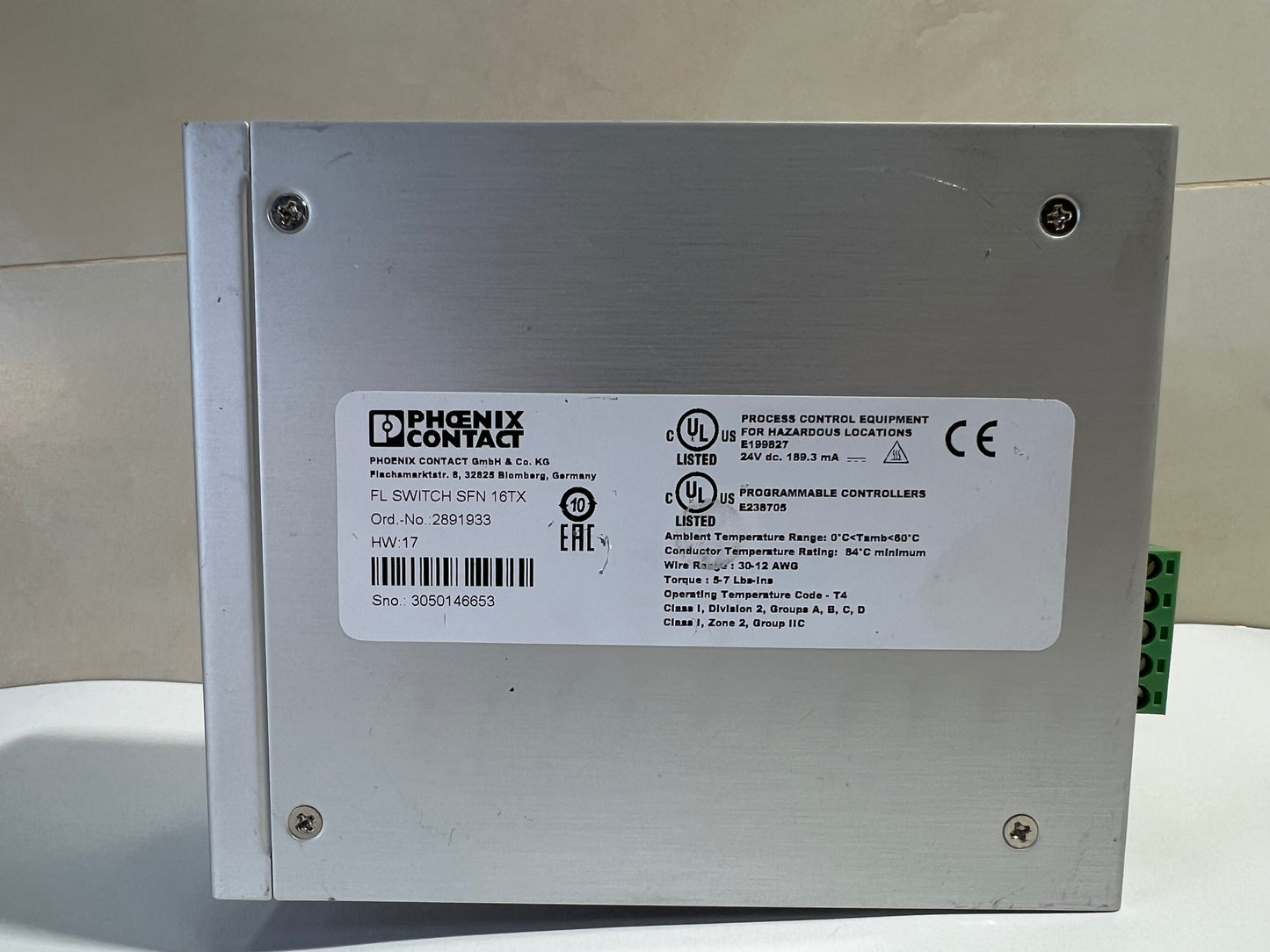 Phoenix Contact FL SWITCH SFN 16TX Industrial Ethernet Switch 2891933