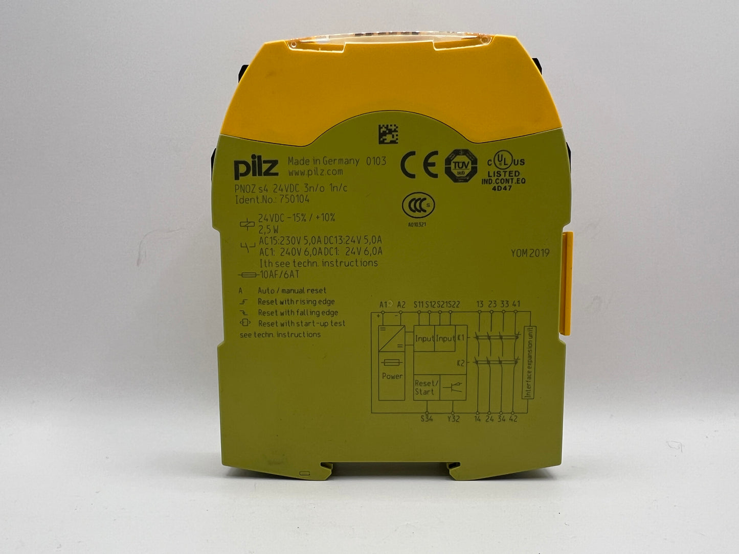 1x Pilz PNOZ s4 24VDC 3n/o 1n/c Safety Relay 750104