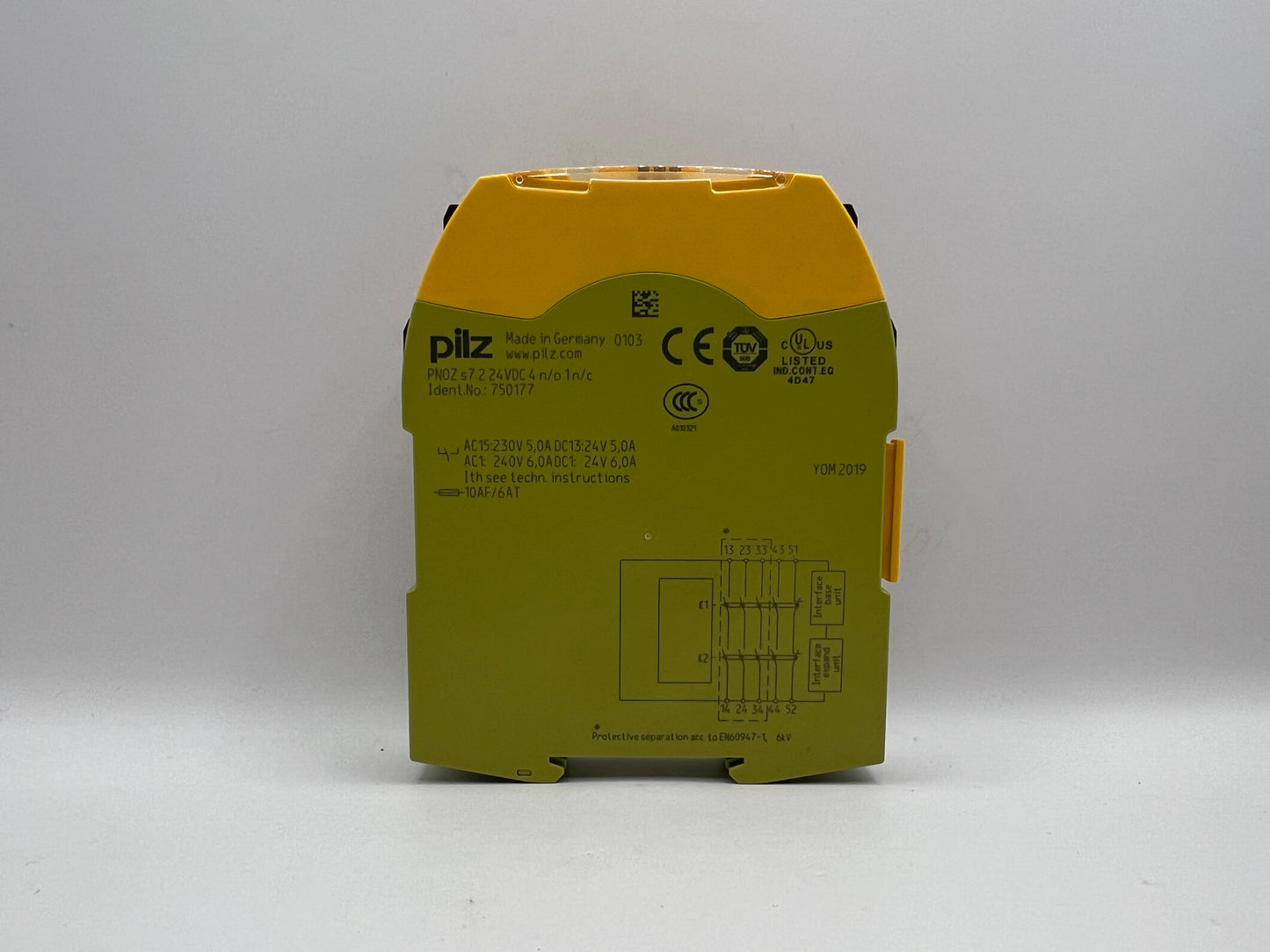 1x PILZ 750177 PNOZ S7.2 24VDC 4n/o 1n/c Safety relay