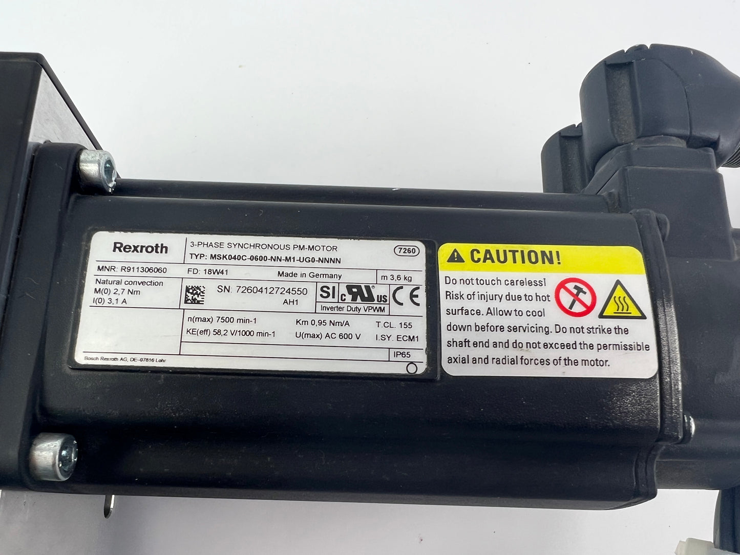 Rexroth R030513265 CKK-110-NNG1 Compact Module + R911306060 MSK040C-0600-NN-M1-UG0-NNNN Motor + 2 Cables + 2 Sensors