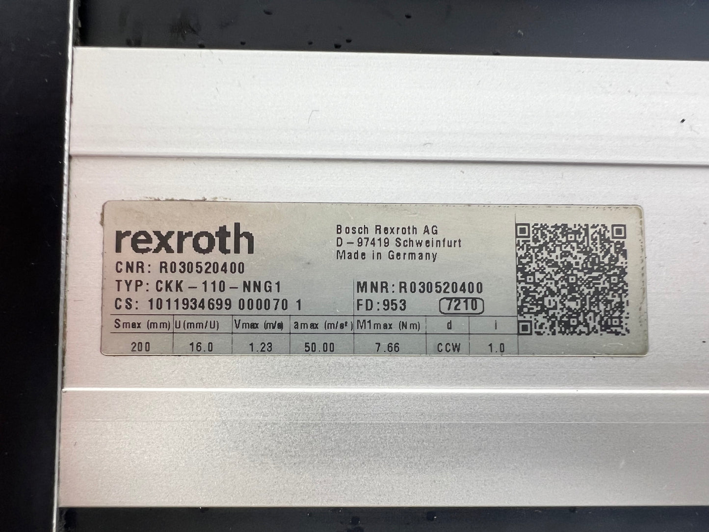 Rexroth R030520400 CKK-110-NNG1 Compact Module + R911306060 MSK040C-0600-NN-M1-UG0-NNNN Motor + 2 Cables + 2 Sensors