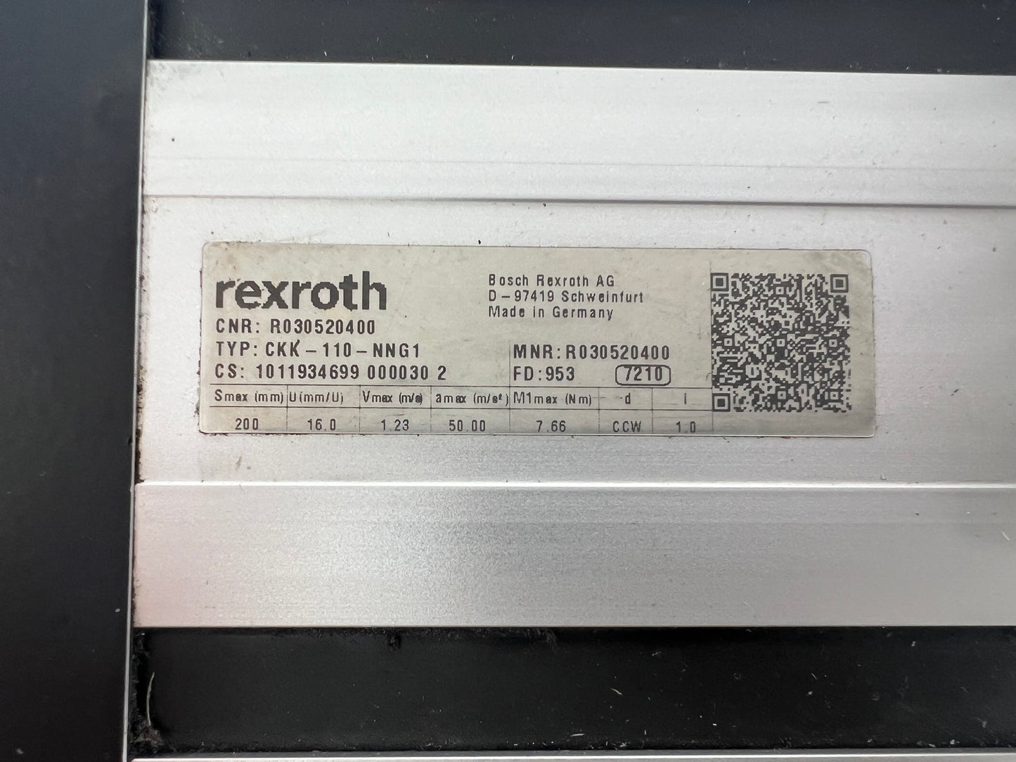 Rexroth R030520400 CKK-110-NNG1 Compact Module + R911306060 MSK040C-0600-NN-M1-UG0-NNNN Motor + 2 Cables + 2 Sensors