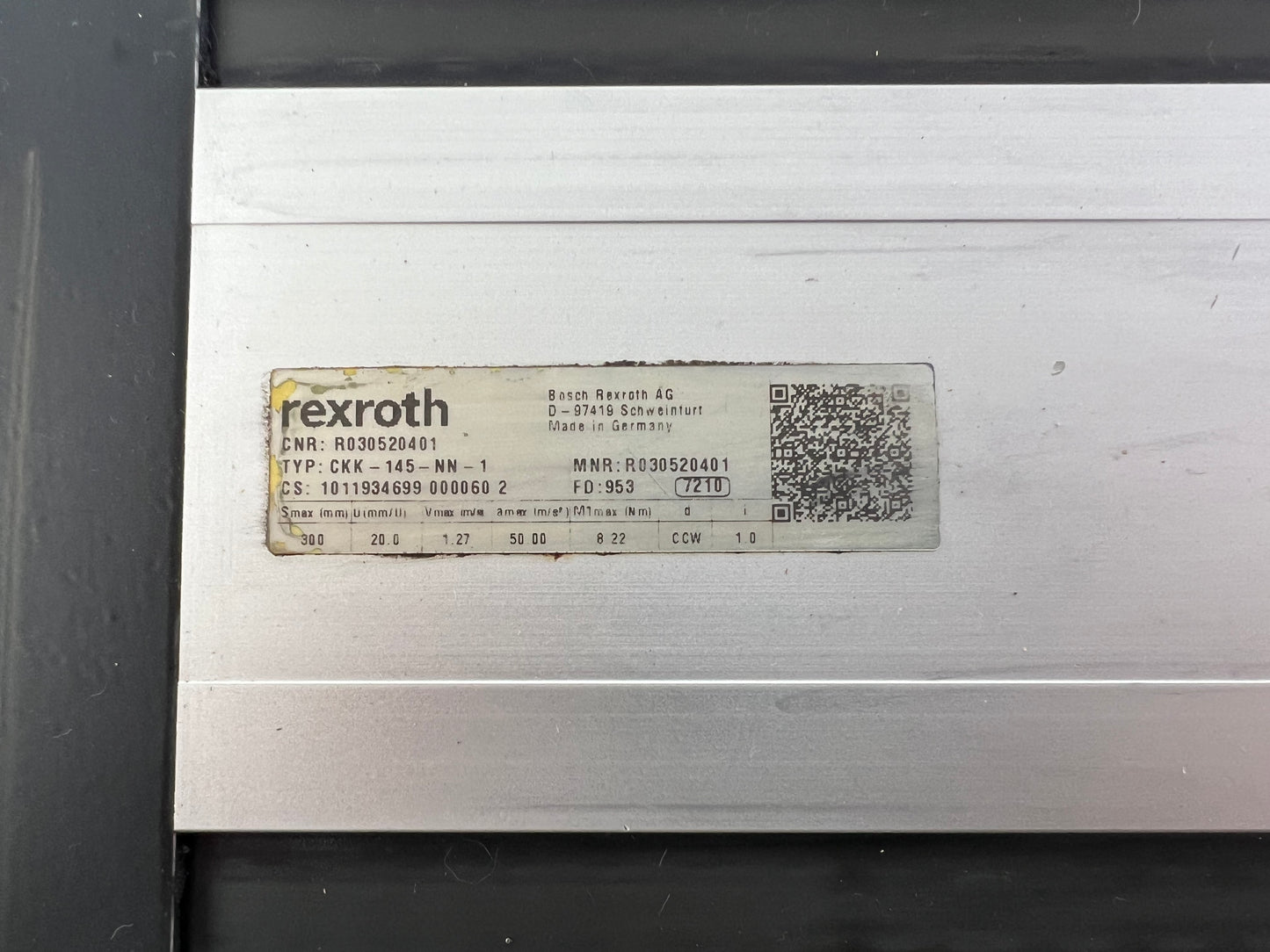 Rexroth R030520401 CKK-145-NN-1 Compact Module + R911384533 MS2N04-D0BQN-BMDH0-NNNNE-NN Motor + 2 Cables + 2 Sensors