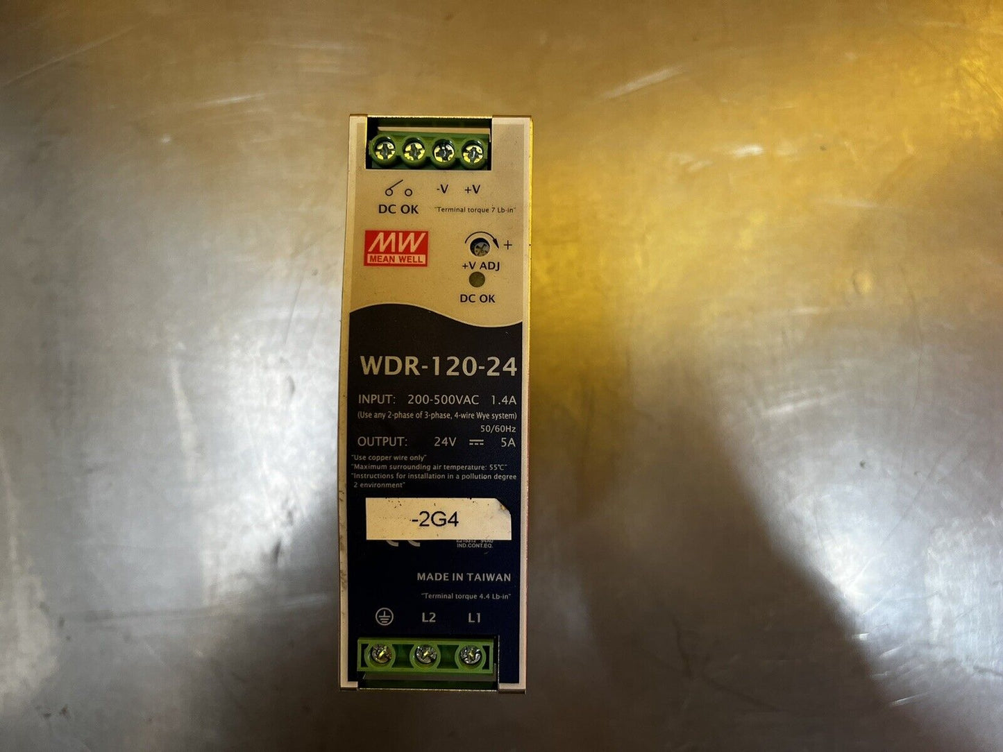 Mean Well WDR-120-24 POWER SUPPLY 1PH AND 3PH IN INPUT, OUTPUT 24 VOLTS DC 5 AMPS