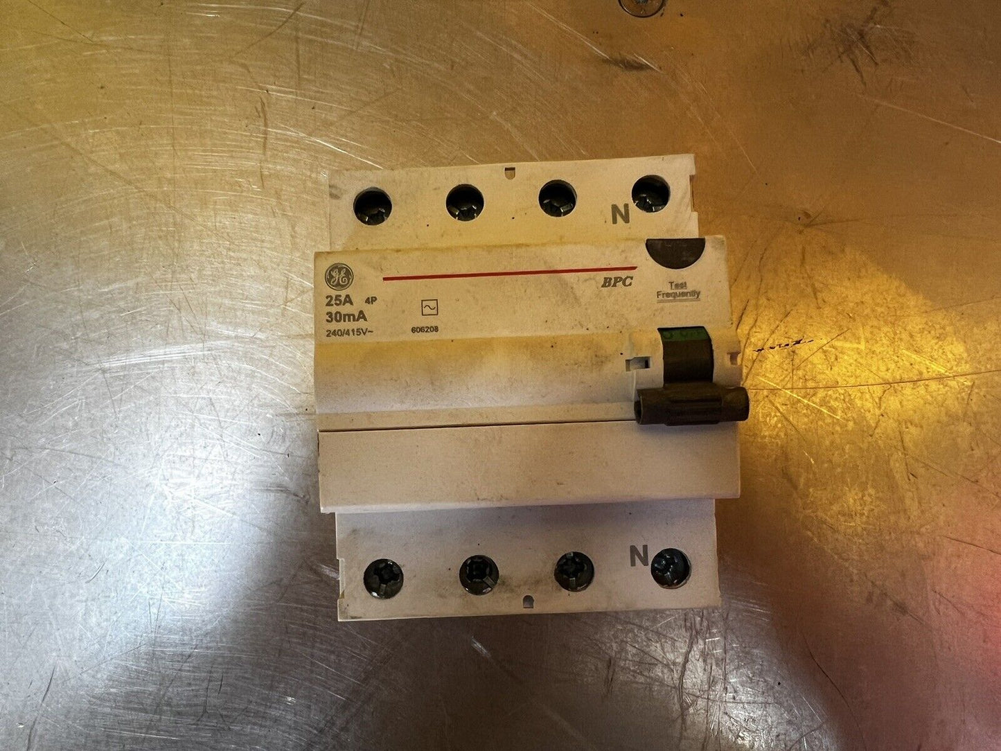 General Electric 606208 BPC Residual Current Circuit Breaker (RCCB) – 25A, 30mA, 230/400V, 4P