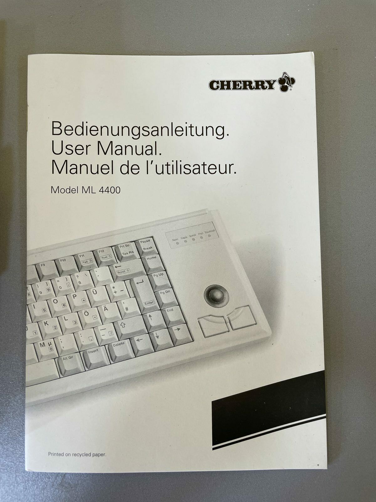 Cherry G84-4400 Compact Keyboard with Integrated Touchpad – G844400LUBEU0