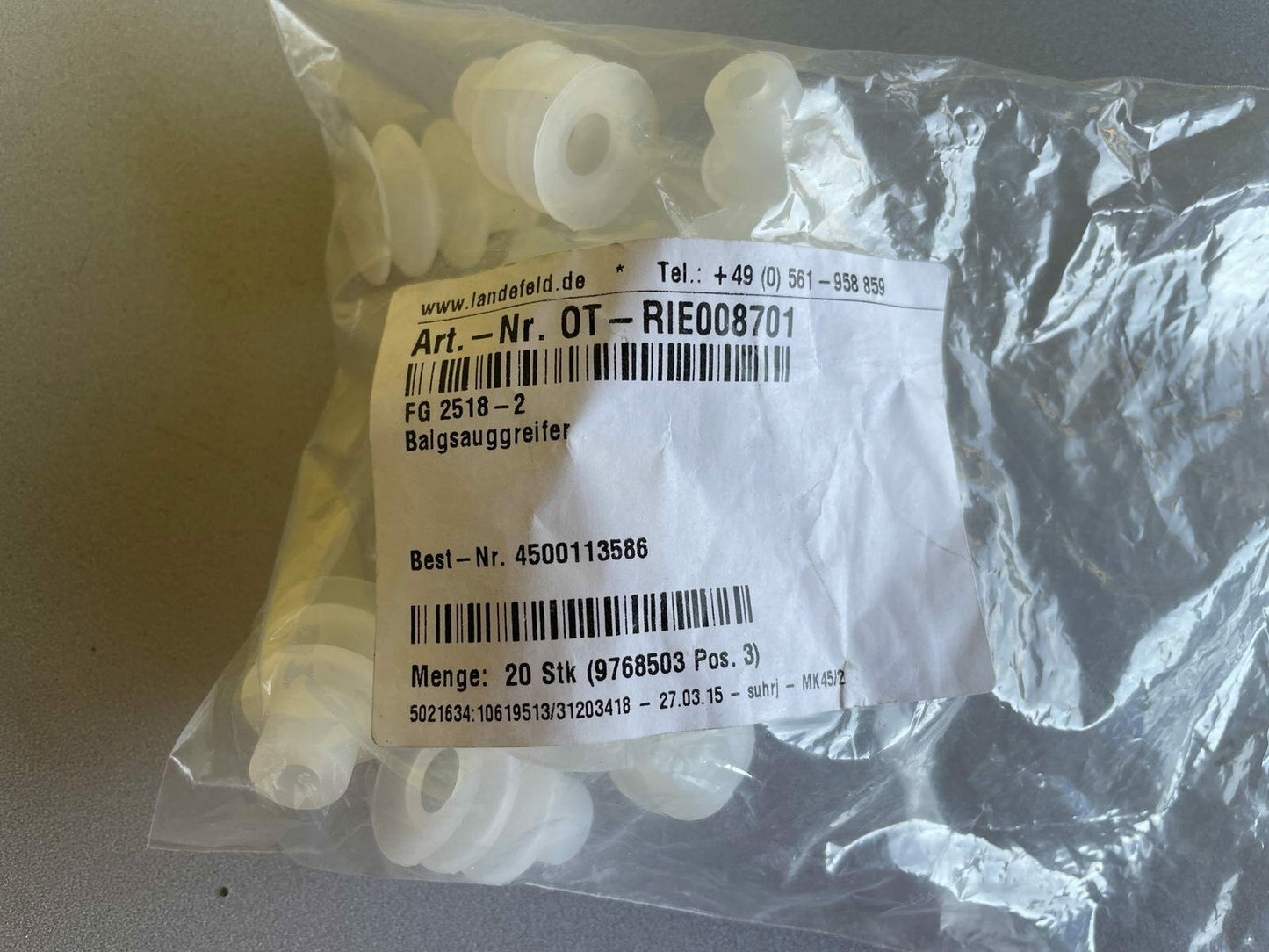 Lot of 54 Schmalz FG-20-SI-55-N016 Vacuum Pad – Ø20mm, Silicone, Flat Grip Cup 10.01.06.00059