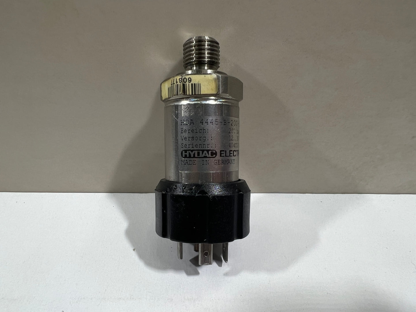 HYDAC Hydraulic Pressure Sensor 200 Bar, HDA 4445-B-200-D08