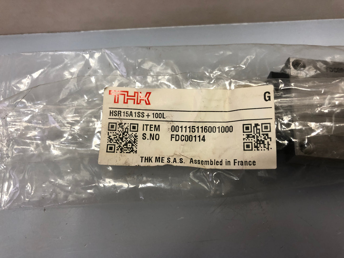 New THK linear guide slider HSR15A1SS + 100L