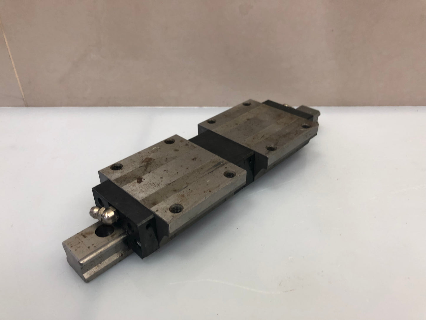 Two THK SHS20 Linear Bearing Blocks with rail 220mm