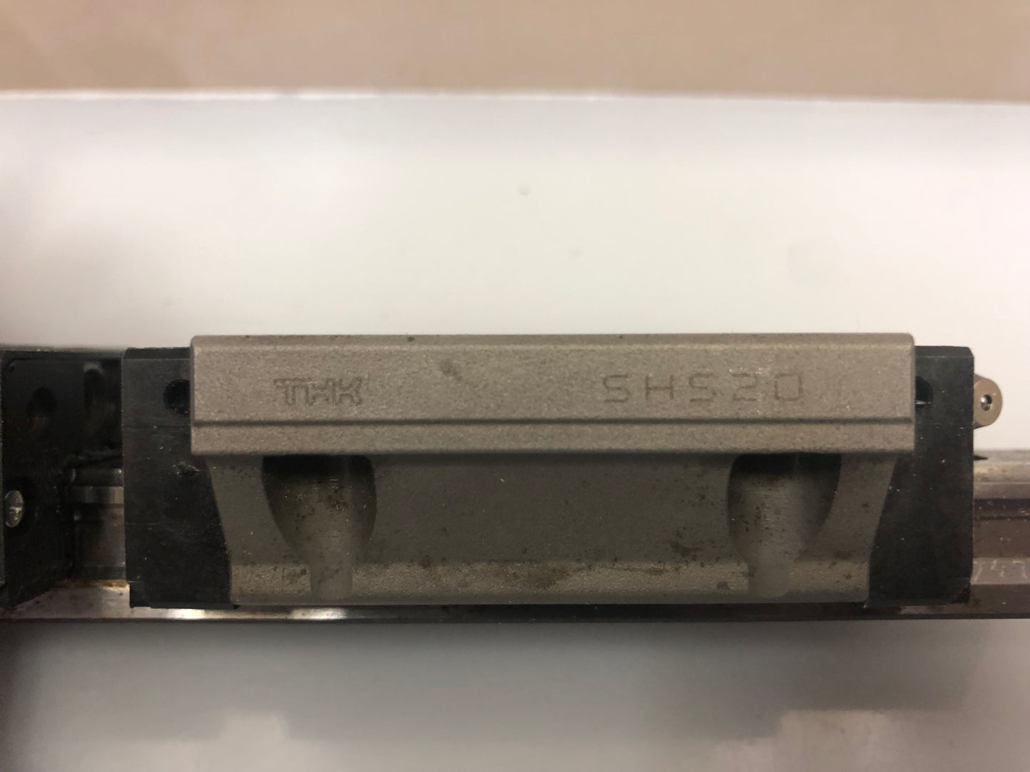 Two THK SHS20 Linear Bearing Blocks with rail 220mm