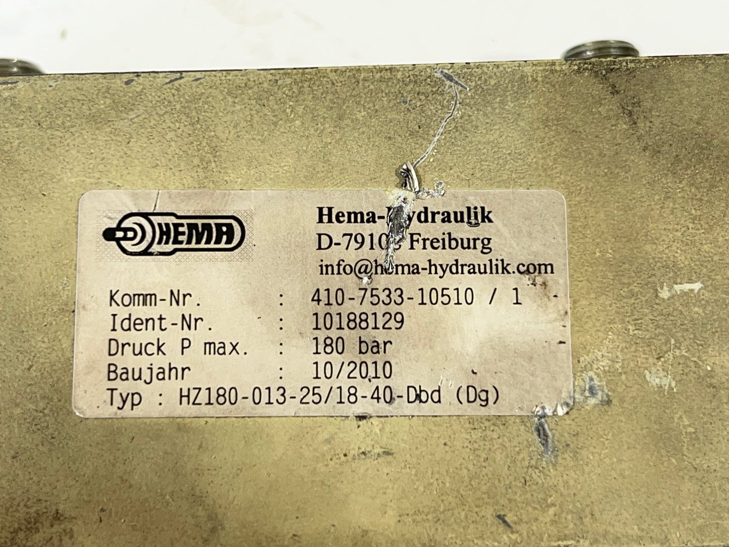 Hema Hydraulik HZ180-013-25/18-40-DBG Hema 180 Bar