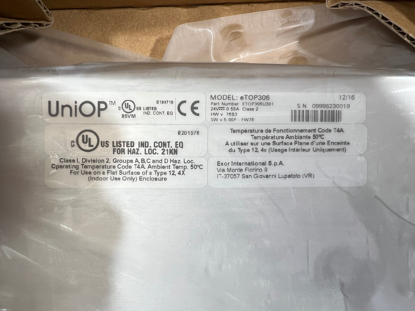 UniOP eTOP306 ETOP306U301 Brand new, Operator Interface Control Panel