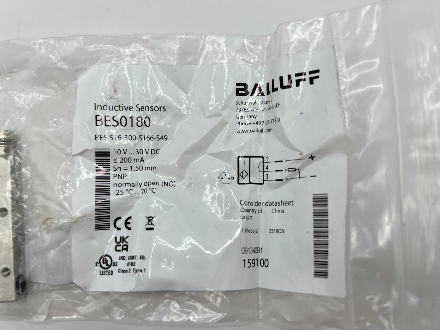 1x Balluff BES0180 Inductive Sensor BES-516-300-S166-S49 New in Box