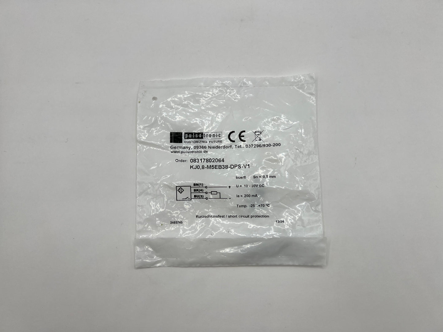 1x Pulsotronic 08317802064 Proximity Sensor KJ8-M5EB38-DPS-V1