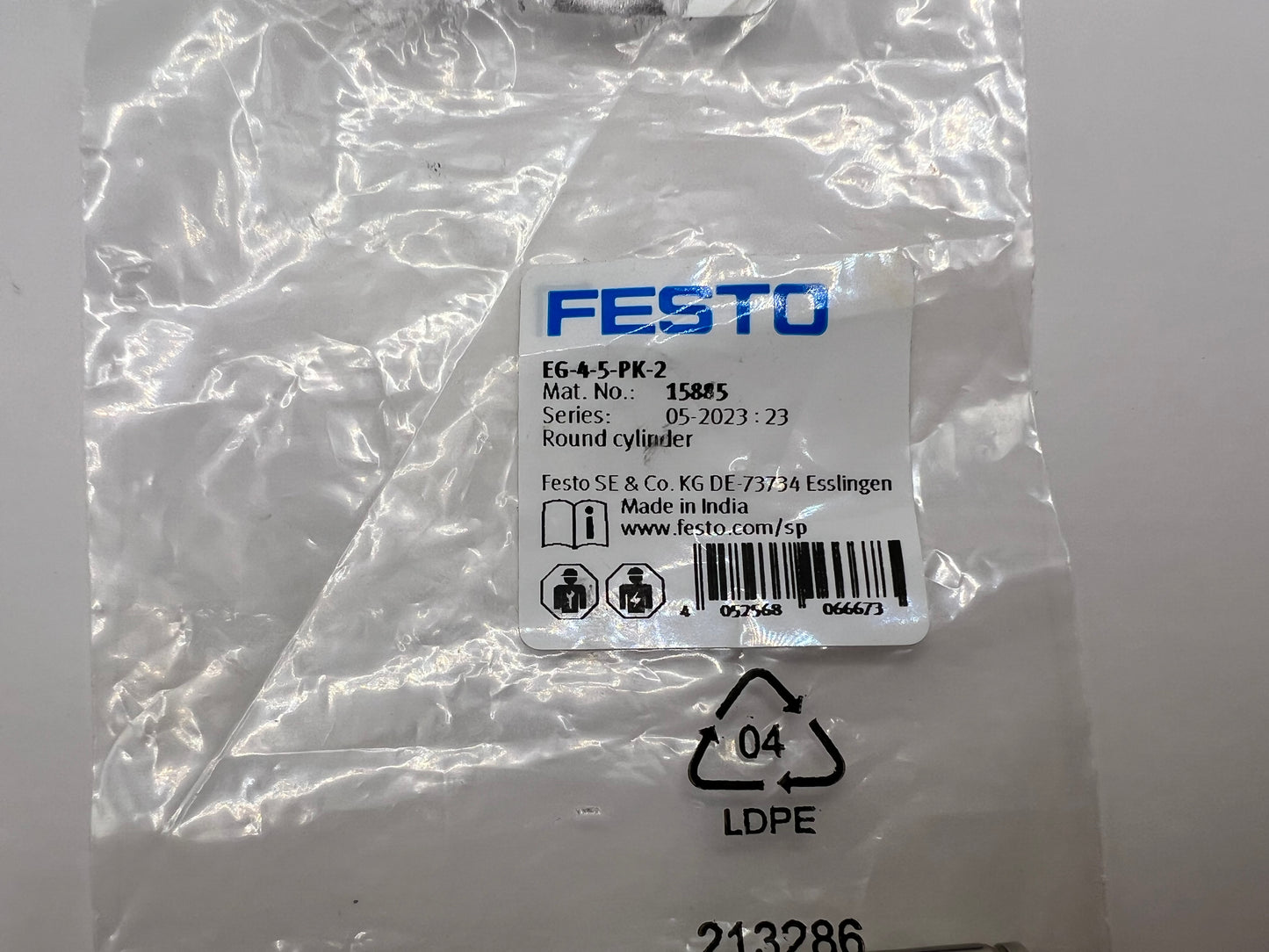2x Festo EG-4-5-PK-2 Mini Cylinder 15885 New