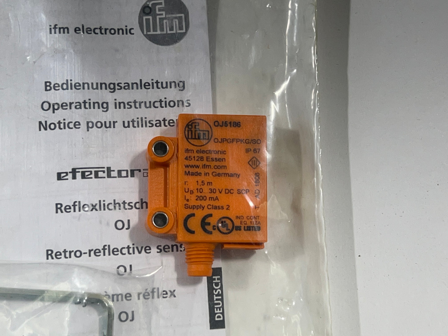 IFM OJ5186 PHOTOELECTRONIC SENSOR