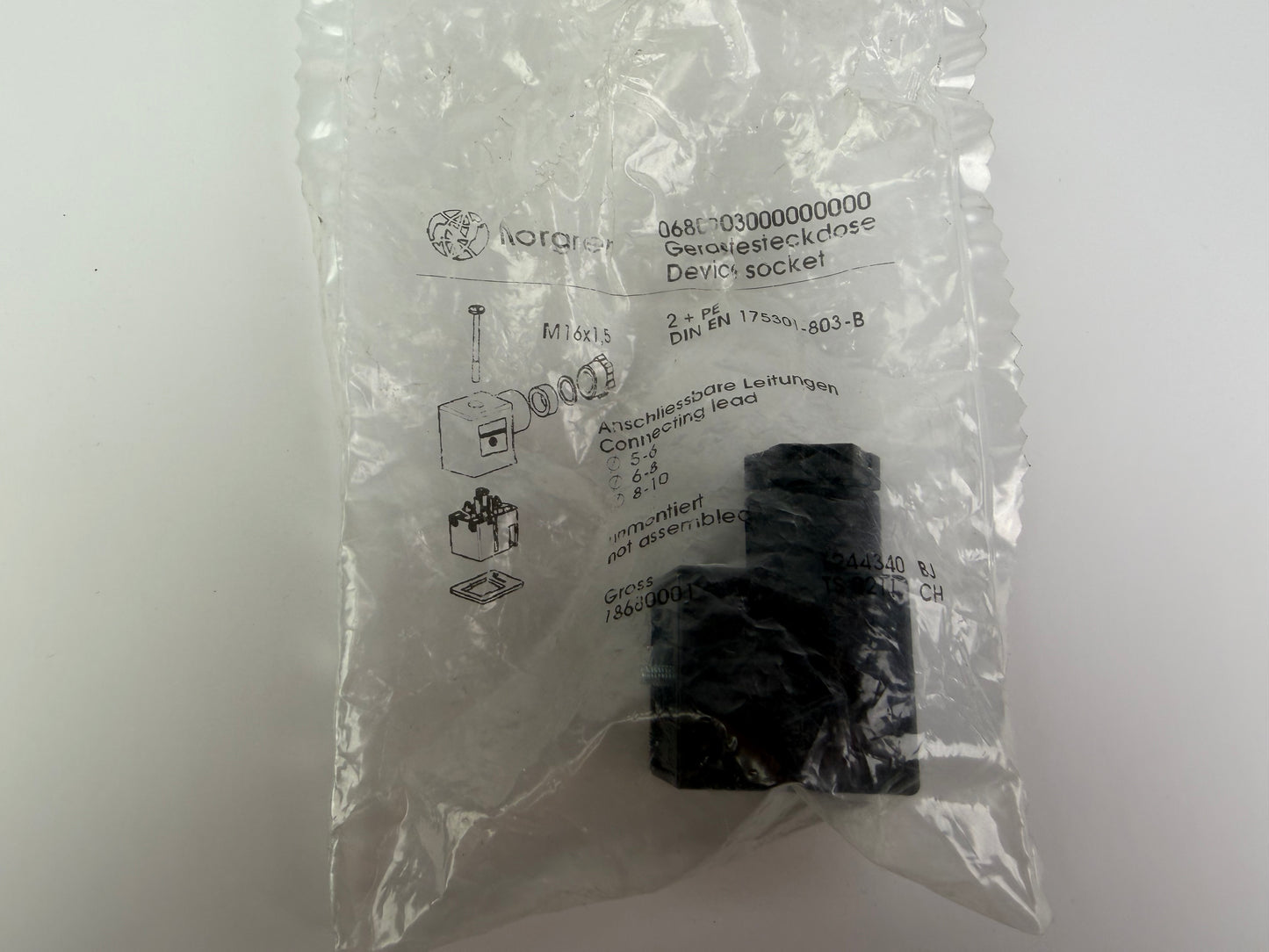 1x Norgren 0680003000000000 Electrical Plug – DIN Connector for Solenoid Valve