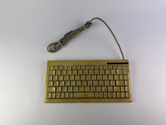 KeySonic ACK-595 Mini Keyboard – Beige (Yellowed) – 185cm Cable – German Layout