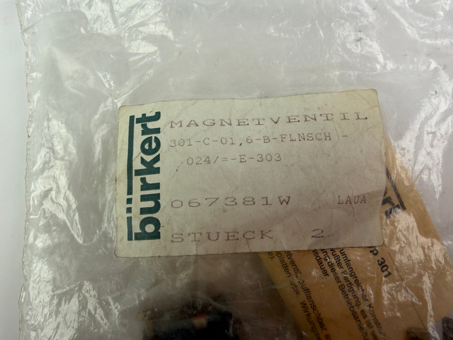 2pcs Burkert 301-C-01,6-B Solenoid Valve