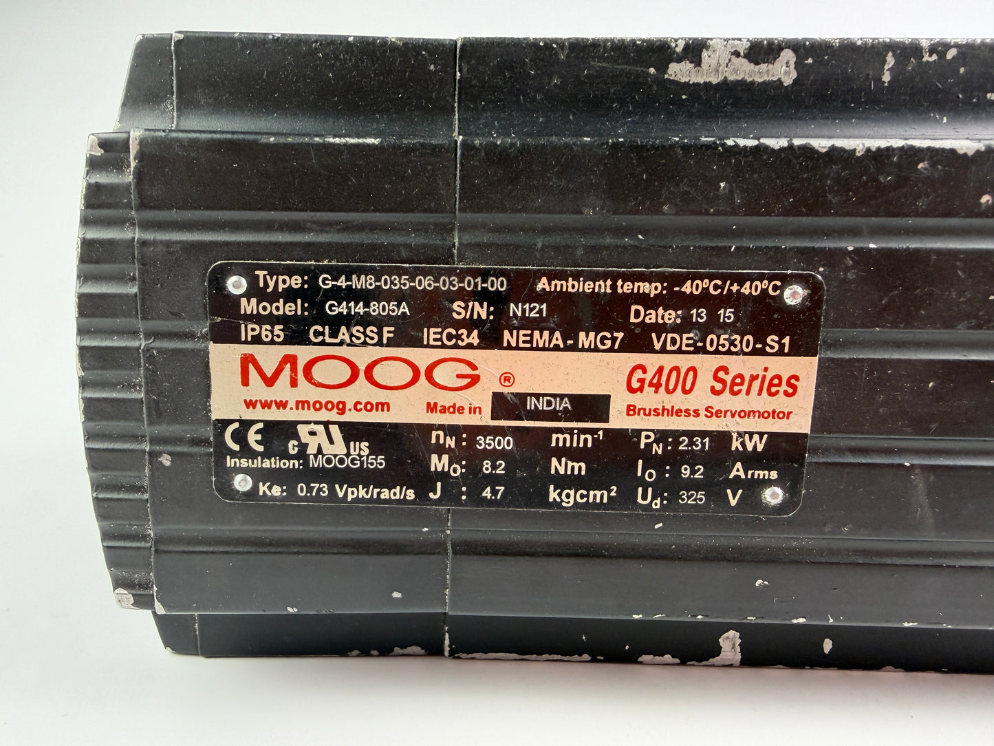 MOOG G414-805A Brushless Servomotor – 2.31 kW – G400 Series