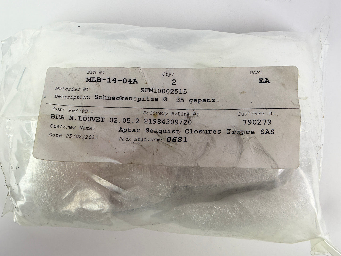 2x Feedscrew Schneckenspitze Nozzle fi35 mm – NEW