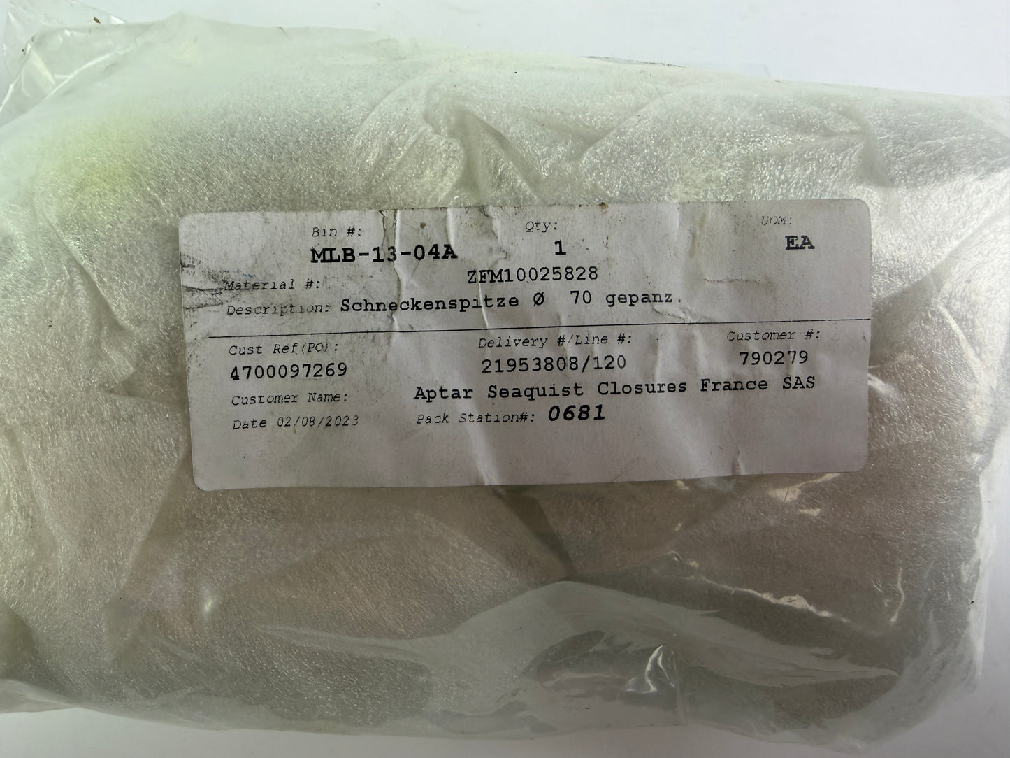 Feedscrew Schneckenspitze Nozzle fi45 mm + Ring fi80 mm – NEW