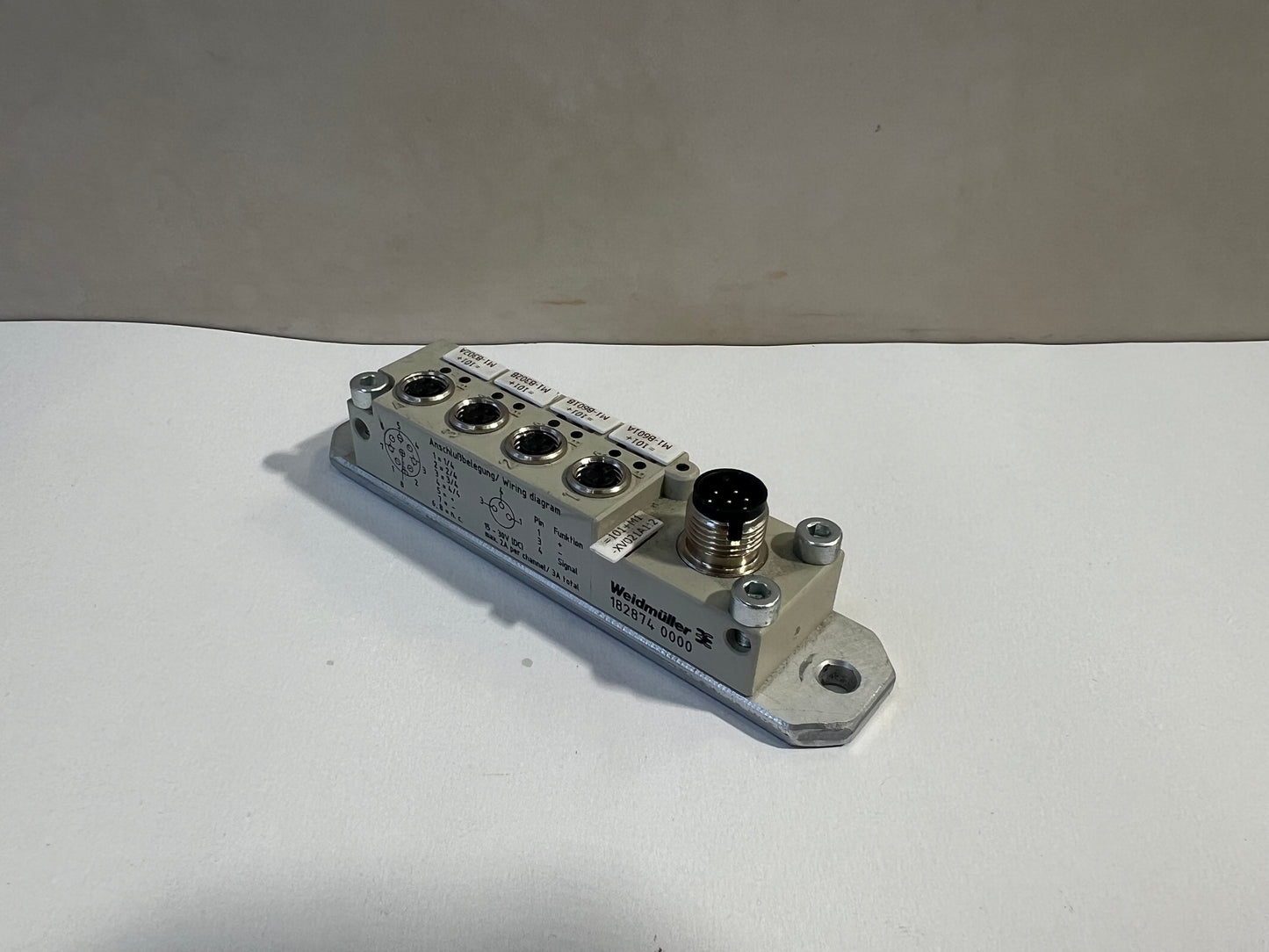 Weidmuller 182874 0000 - 4 Port Slim Line M8 Distribution Terminal Block